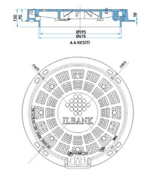 Menteşeli Kanalizasyon Rögar Kapağı pd6002