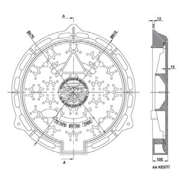 Menteşeli Kanalizasyon Rögar Kapağı pd6009