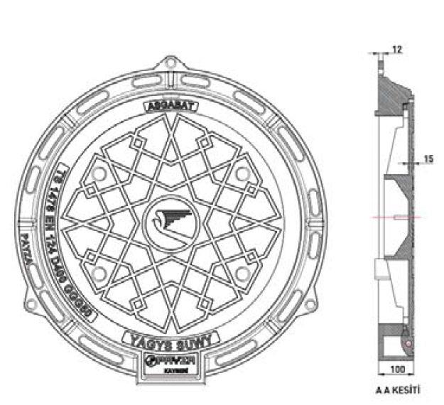 Menteşeli Kanalizasyon Rögar Kapağı pd6020