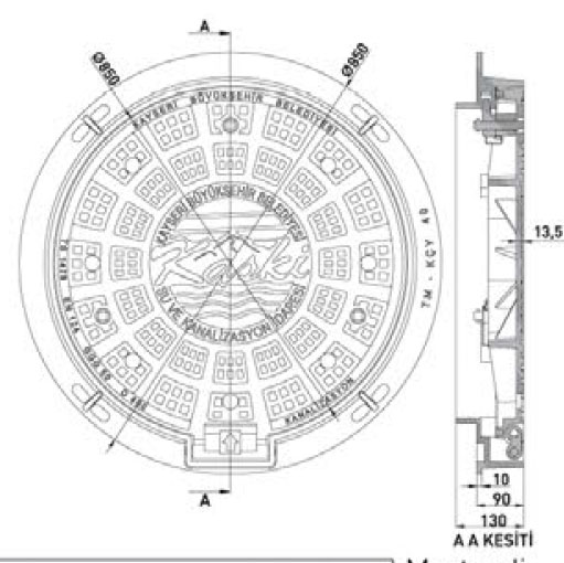 Menteşeli Kanalizasyon Rögar Kapağı pd6013