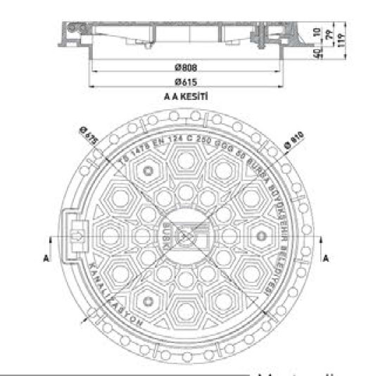 Menteşeli Kanalizasyon Rögar Kapağı pd6015