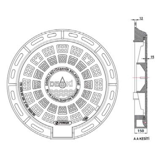 Menteşeli Kanalizasyon Rögar Kapağı pd6016