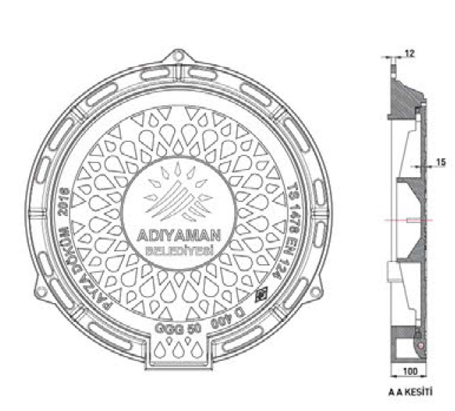 Menteşeli Kanalizasyon Rögar Kapağı pd6019